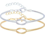 Zestaw 2 romantycznych bransoletek z węzłami dla pary przyjaciół lub duetu