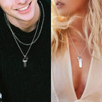 Zestaw 2 naszyjników z kamiennym wisiorkiem dla pary