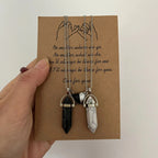 Zestaw 2 naszyjników z kamiennym wisiorkiem dla pary czarny i biały 2