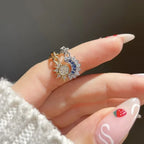 Zestaw 2 naszyjników z zawieszką księżyc lub słońce z cyrkonią dla pary złoto i srebro