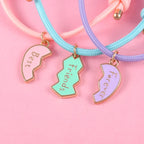 Zestaw 3 bransoletek sznurkowych dla tria najlepszych przyjaciół srebrny