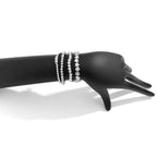 Zestaw 4 bransoletek z gwiazdkami w kolorze srebrnym