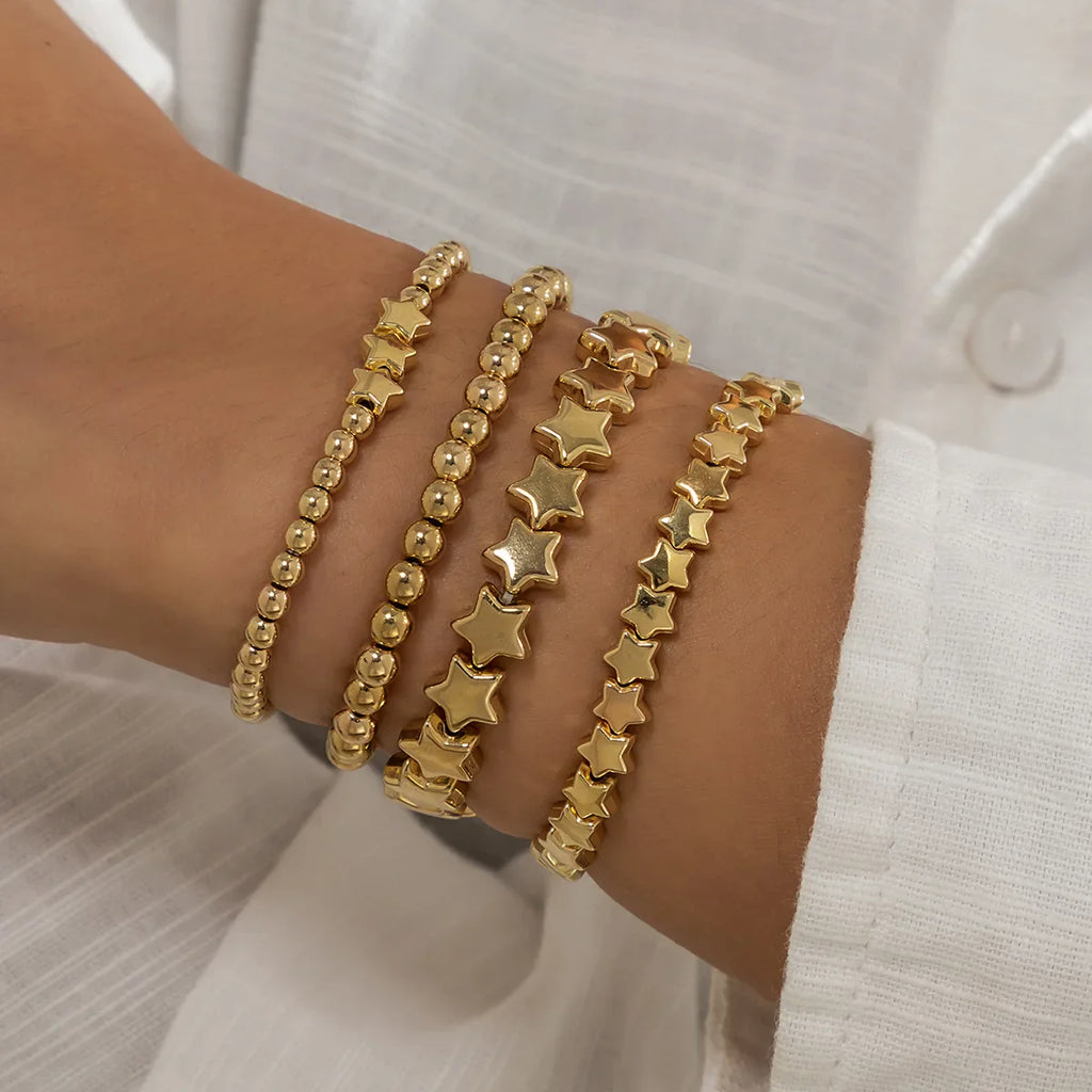 Lot de 4 Bracelets Etoiles or