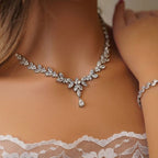 Zestaw ślubny naszyjnik i kolczyki srebrne