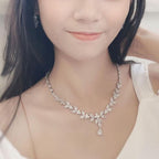 Zestaw ślubny naszyjnik i kolczyki srebrne