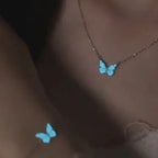 Komplet świetlisty motyl (naszyjnik + bransoletka) + kolczyki gratis 