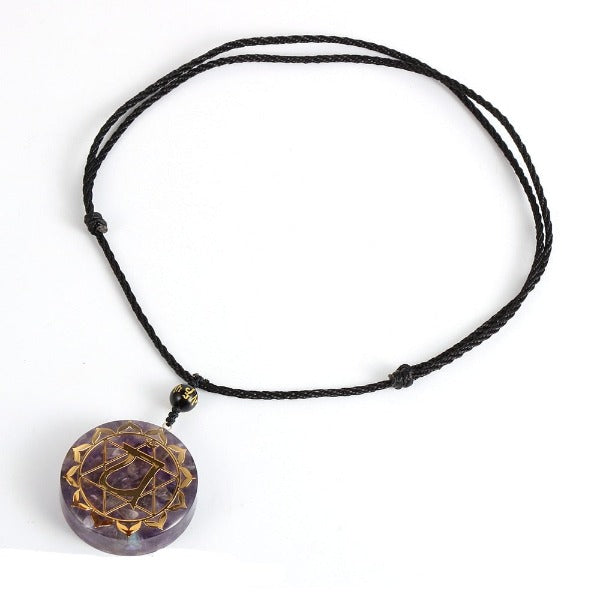 Pendentif Pierre Orgonite & Collier Homme femme Protection Méditation