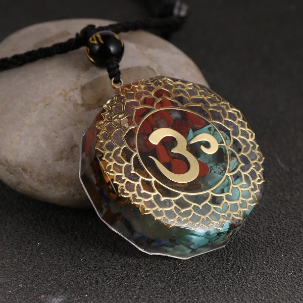 Pendentif Pierre Orgonite & Collier Homme femme Protection Méditation
