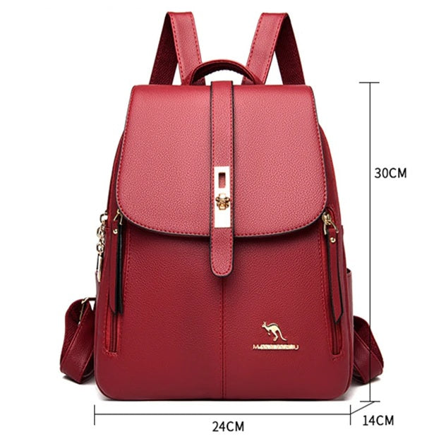 Sac À Dos Femme en Cuir Bleu Marine