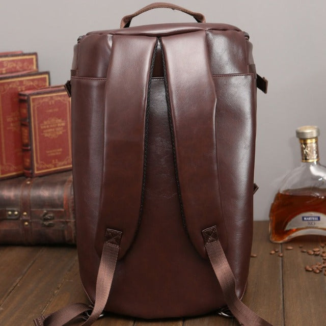 Sac À Dos Homme en Cuir Cartable Marron De Voyage