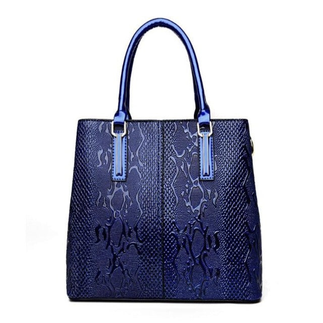 Sac Cabas en Cuir Bleu