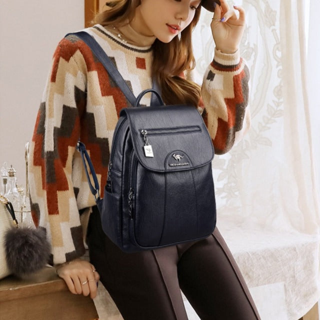 Sac Cartable en Cuir Femme Noir