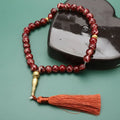 Tasbih Long 33 czarne koraliki - czerwony muzułmański różaniec modlitewny